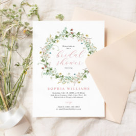 Boho Rustic Wildflowers Bridal Shower Invitation 招待状