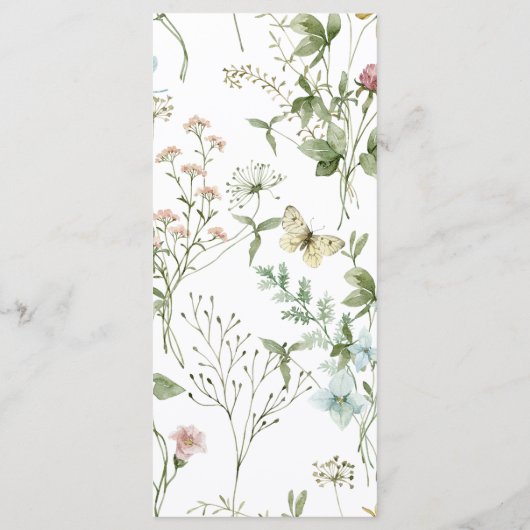 Boho Rustic Wildflowers Wedding Menu メニュー (裏面)