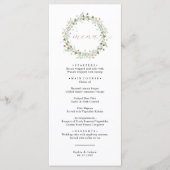 Boho Rustic Wildflowers Wedding Menu メニュー (正面)