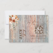 Boho Rustic Wood Grain QR Code RSVP Card (裏面)