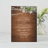 Boho Rustic Wood Greenery Elegant QR Code Wedding 招待状 (スタンド正面)