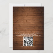 Boho Rustic Wood Greenery Elegant QR Code Wedding 招待状 (裏面)