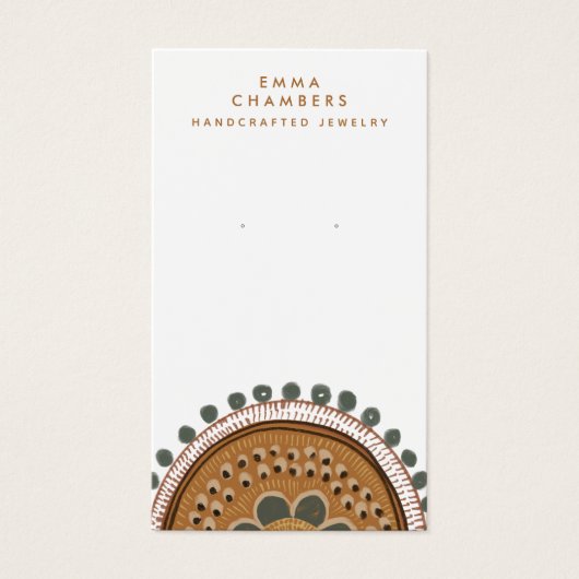 Boho Rustica自然イヤリングジュエリーディスプレイカード (正面)