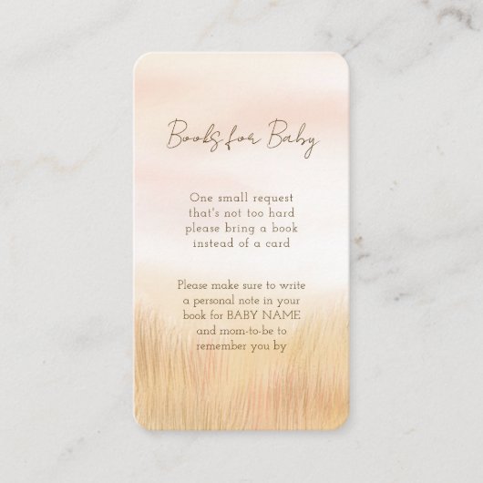 Boho Safariキリン赤ちゃんシャワー予約リクエスト エンクロージャーカード (正面)