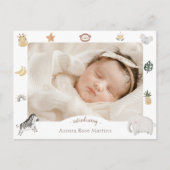 Boho Safari写真誕生のお知らせポストカード 案内ポストカード (正面)