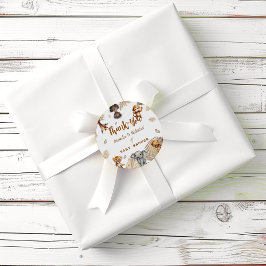 Boho Safari動物ベビーシャワーありがとう ラウンドシール