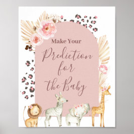 Boho Safari動物予測ベビーポスター ポスター