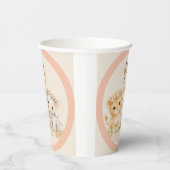 Boho Safari Animal Blush Pink Cute Baby Shower 紙コップ (右)