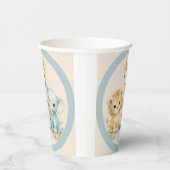 Boho Safari Animal Dusky Blue Cute Baby Shower 紙コップ (右)