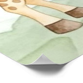 Boho Safari Animals 1st Birthday Paper Poster ポスター (角)