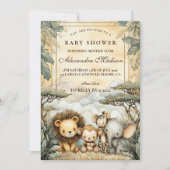 Boho Safari Animals Baby Shower 招待状 (正面)