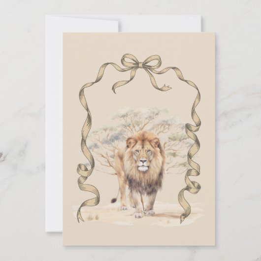 Boho Safari Animals Beige Neutral Baby Shower 招待状 (裏面)