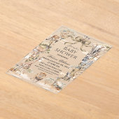 Boho Safari Animals Gender Neutral Baby Shower アクリル招待状 (レイダウン)