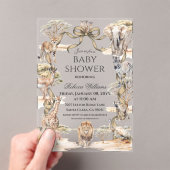 Boho Safari Animals Gender Neutral Baby Shower アクリル招待状 (インサイチュ (ポータブル))
