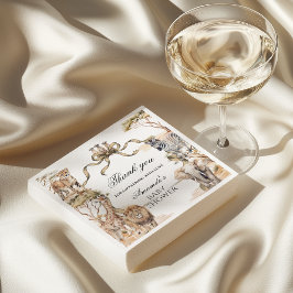 Boho Safari Animals Gender Neutral Baby Shower スタンダードカクテルナプキン