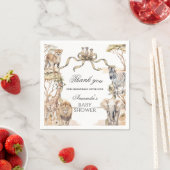 Boho Safari Animals Gender Neutral Baby Shower スタンダードカクテルナプキン (インサイチュ)