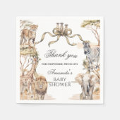 Boho Safari Animals Gender Neutral Baby Shower スタンダードカクテルナプキン (正面)