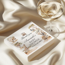 Boho Safari Animals Gender Neutral Baby Shower スタンダードランチョンナプキン