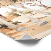Boho Safari Animals Neutral Baby Shower Welcome ポスター (角)