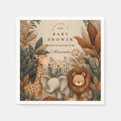 Boho Safari Baby Shower スタンダードカクテルナプキン (正面)