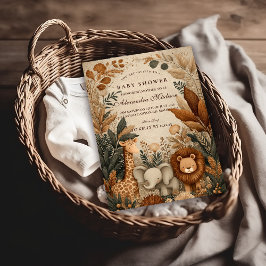 Boho Safari Baby Shower 招待状
