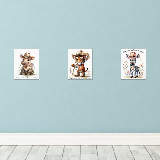 Boho Safari Cowboy Nursery Personalized Kids Room  (ウッドフロア)