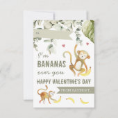Boho Safari Monkey Classroom Valentines Day Card 招待状 (正面)