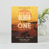 Boho Safari Sunset Wild One Birthday 招待状 (スタンド正面)