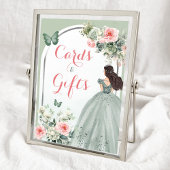 Boho Sageグリーンピンクフローラ15アニョスカードギフト ポスター