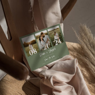 Boho Sageグリーンモダン3枚結婚の写真 セーブザデート