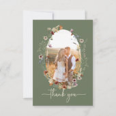 Boho Sage写真サンキューカード サンキューカード (正面)
