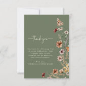 Boho Sage写真サンキューカード サンキューカード (裏面)