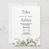 Boho Sage Floral  Elegant  Wedding  招待状 (裏面)