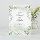 Boho Sage Floral Elegant Wedding Invitation 招待状 (スタンド正面)