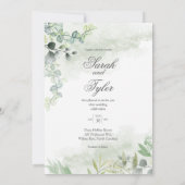 Boho Sage Floral Elegant Wedding Invitation 招待状 (裏面)