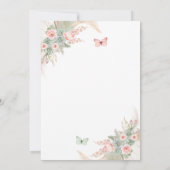 Boho Sage Green 15アニョス日付カレンダーを保存 招待状 (裏面)