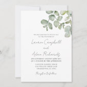 Boho Sage Green Eucalyptus All In One Wedding 招待状 (正面)