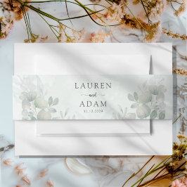 Boho Sage Green Eucalyptus Wedding  招待状ベリーバンド