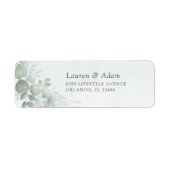 Boho Sage Green Eucalyptus Wedding Address Label ラベル (正面)