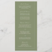 Boho Sage Green & Linen Arches Minimalist Wedding メニュー (裏面)