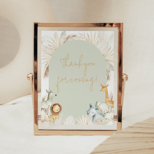 Boho Sage Green Safariありがとう来。 ポスター