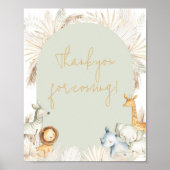 Boho Sage Green Safariありがとう来。 ポスター (正面)