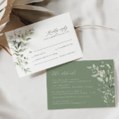 Boho Sage Greenery Botanical Wedding RSVPカード