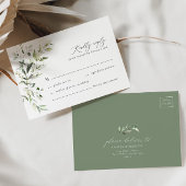Boho Sage Greenery Botanical Wedding RSVPカード
