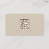 Boho Sand Minimalist Script Wedding QR Details エンクロージャーカード (裏面)