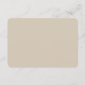 Boho Sand Minimalist Script Wedding RSVP Card エンクロージャーカード (裏面)