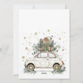 Boho Santa Car Watercolor Christmas シーズンカード (裏面)