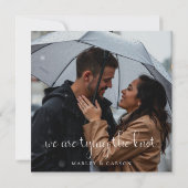 Boho Scriptエレガントの写結婚真Save the Date セーブザデート (裏面)