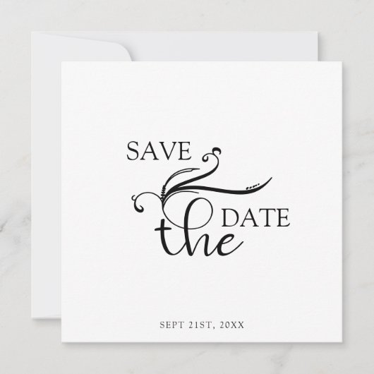 Boho Scriptエレガントの写結婚真Save the Date セーブザデート (正面)
