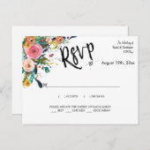 Boho Scriptエレガントの結婚イベント応答RSVP ポストカード (正面/裏面)
